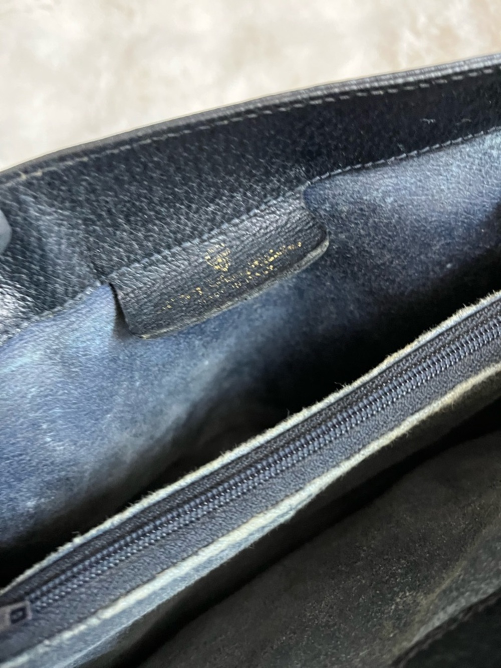 Vintage GUCCI GG Supreme Sherry Line Shoulder Bag PVC Navy Gold 72 02 024 - READ - Picture 10 of 16